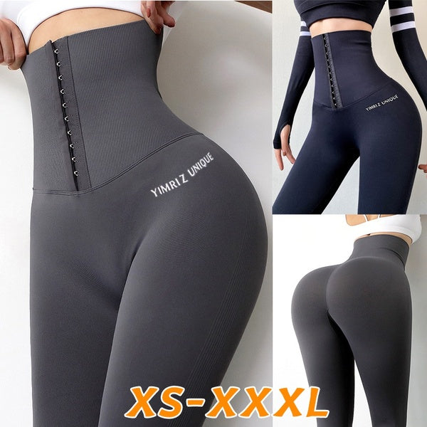 Sport sans couture Leggins post-partum taille haute Shapewear Corset Leggings femmes Push Up course entraînement Gym Fitness Yoga pantalon