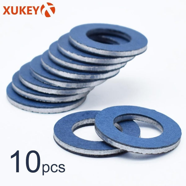 XUKEY 10PCS Engine Oil Drain Sump Plug Gaskets Seal Washer 12mm Hole Gasket Rings For Toyota Camry Corolla 4Runner Highlander Prius C Lexus OE# 90430