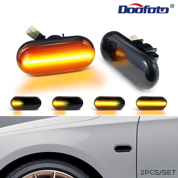 Doofoto 2pcs-set Car Lamp Led Dynamic Side Marker Turn Signal Light For Renault Megane Clio Opel Dacia For Mercedes Nissa Auto Accessories