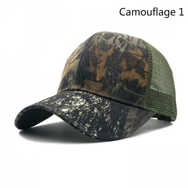 Nouvelle arrivée CHAPEAUX POUR HOMMES femmes Camo Casquettes de baseball Maille pour Printemps Été En Plein Air Camouflage Jungle Net Ball Base Armée