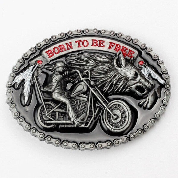 Motorcycle Locomotive Belt Buckle Handmade Homemade Belt Accessories Waistband DIY Western Cowboy Heavy Metal Rock Punk K47 Matron Inn