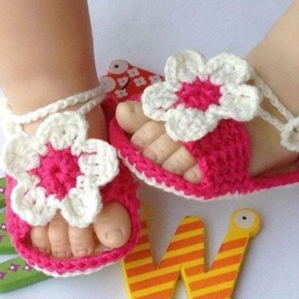 Newborn Infant Baby Girls Crochet Knit Socks Crib Shoes Prewalker 0-12Months