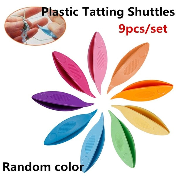 9pcs-set Plastic Tatting Shuttle Tool Hand Lace Making DIY Knitting Craft Weaving Tool Sewing Supplies