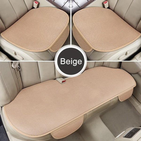 3pcs Summer Ice Silk Car Seat Cushion For Front and Back Seat, Icy Soft And Breathable Car Seat Cover, Winter Warmth And Summer Cool, Comfortable No