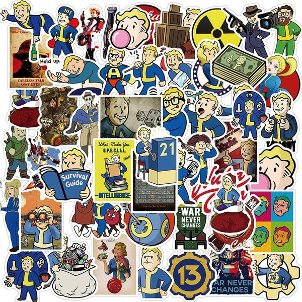 10-50PCS Cartoon Fallout Stickers graffiti Stickers for DIY Luggage Laptop Skateboard Motorcycle Bicycle Sticker