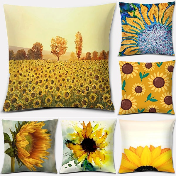 Sunflower series home decoration pillowcase square pillowcase home office decoration (45cm * 45cm)
