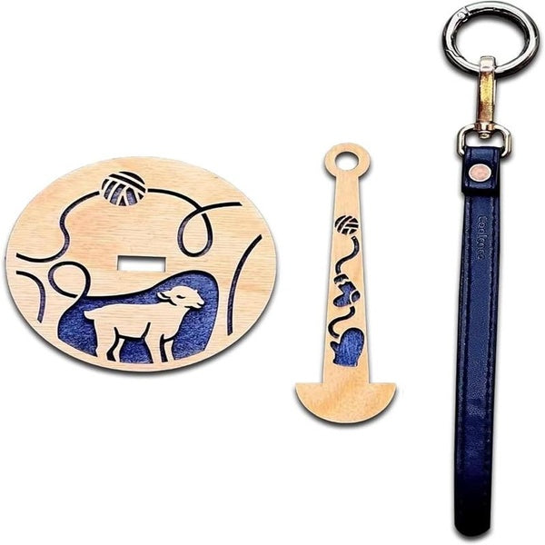 Portable Wrist Yarn Holder, Wooden Wrist Yarn Holder, Wooden Twirling Mechanism Spinning Needles for Knitting Crocheting Presents for Craft Lovers