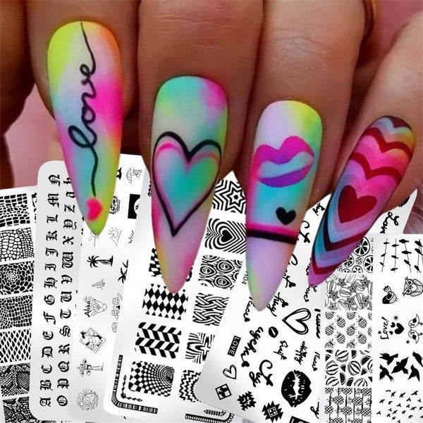 Nail Stamping Plates Printing Stencil Tools 10styles