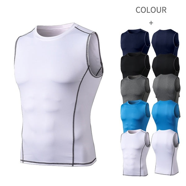 Men‘s Gym Vest Men Muscle Sleeveless Shirt Tank Top Bodybuilding Sport Fitness Workout Vest Slim Fitness T-Shirt Men Top