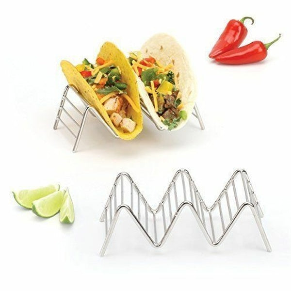 Home Goods Stainless Steel Taco Holder Stand Mexican Food Rack Shelf 4 Sizes