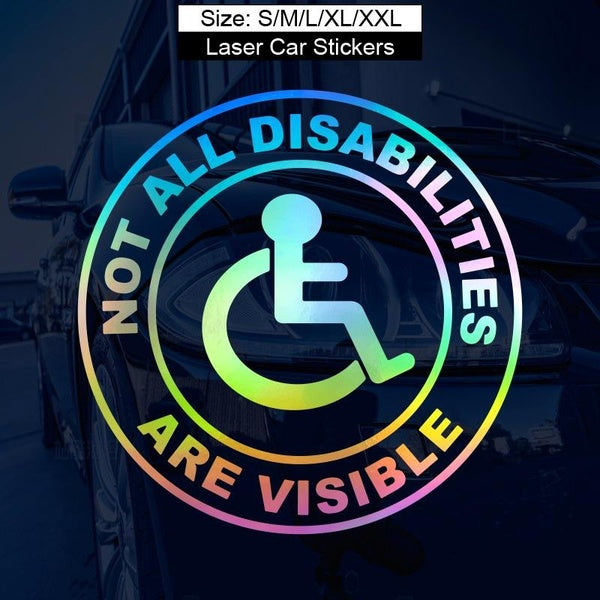 1pc Not All Disabilities Are Visible Car Stickers Car Doors and Windows Decoration Car Accessories Vinyl Decal