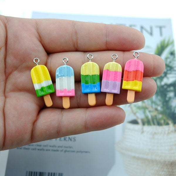 20pcs-Pack Resin Ice Cream Cabochon Charms for DIY Earring Bracelet Pendant Jewelry Findings Phone Making