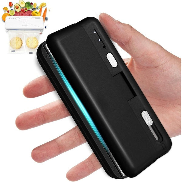 Mini Bag Sealer, Heat Sealer, Quick Heat Sealing Mini Chip Bag Sealer Handheld with Cutter-3 Gears-3.9-inch Heating Strip Rechargeable Bag Resealer f