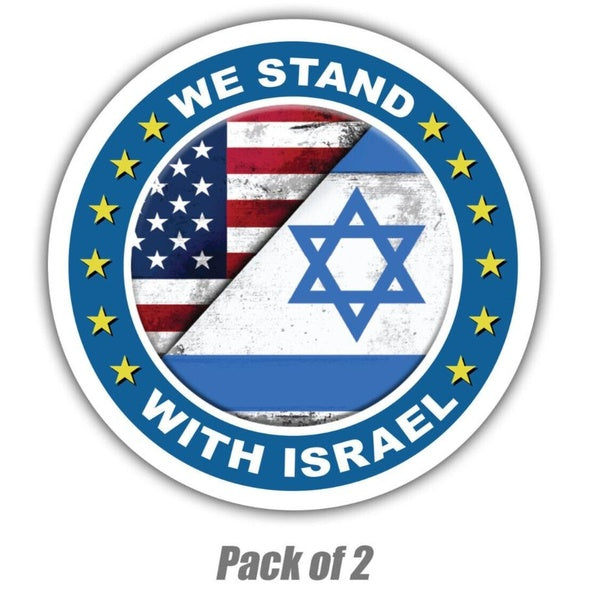 2X American Israel Flag Sticker USA Support Decal Vinyl Hard Hat Stand with Israel