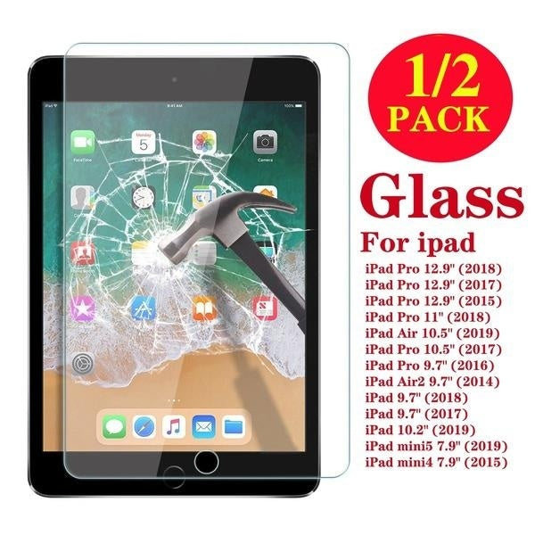 1-2 Pack Tempered Glass Tablet Screen Protector 9H Toughened Protective Film or iPad 2 3 4 6th Air Pro 9.7" 10.5" mini 7.9"Pad Pro 12.9"2020 iPad Pro