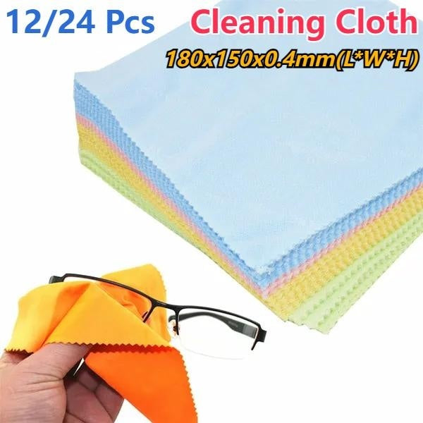 12-24 Pcs Cleaning Cloth Camera Lens Glasses Phone Screen Cleaner Household Supplies Cleaning Tools