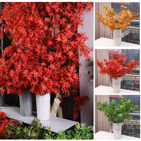 90-40CM Artificial Fake Flower Maple Leaf Branches Autumn Tree Branch Plant Leaves Vase Garden Party Home Festival Halloween Decoration