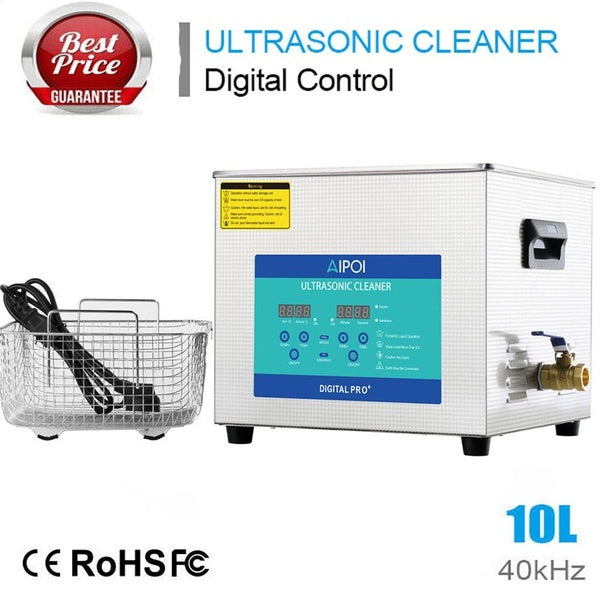 Multipurpose Ultrasonic Cleaner 10L Digital W-Heater Timer Sonic Wave Tank