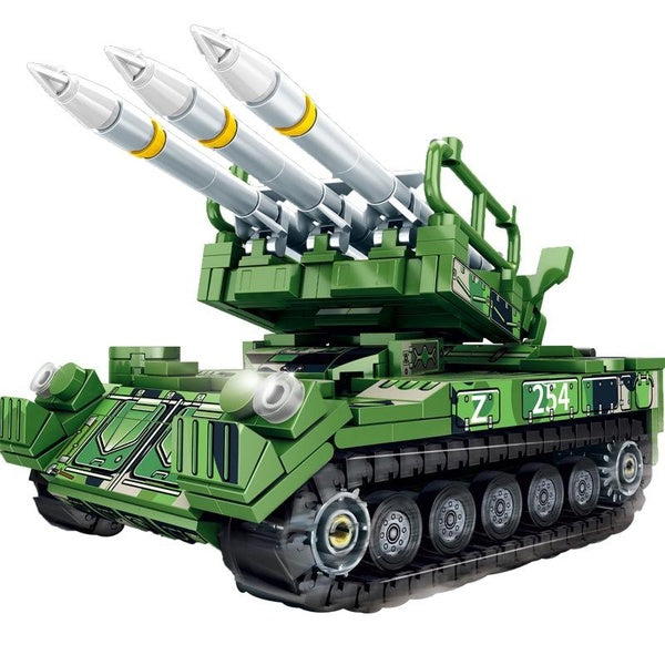 Military War Air Defense Missile Launch Vehicle SA-6 Model Building Block Army with Soldiers Doll Bricks Toys