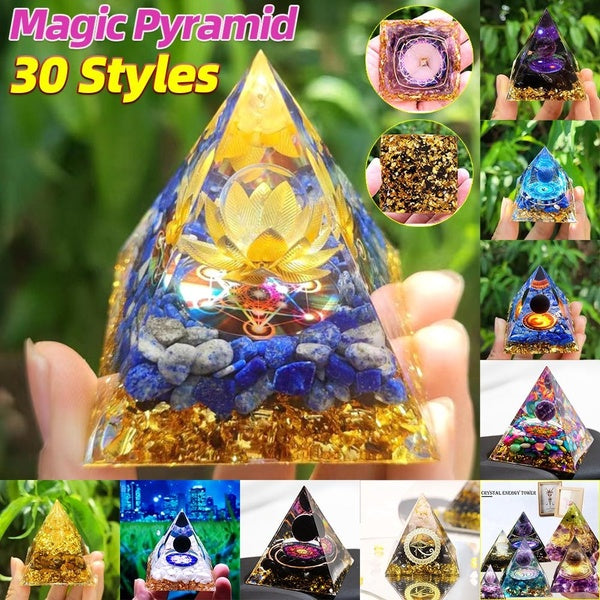30 Styles Magic Orgonite Pyramid Art Amethyst Crystals Sphere Constellation Quartz Natural Cristal Decor Stone Orgone Energy Healing Reiki Yoga Medit