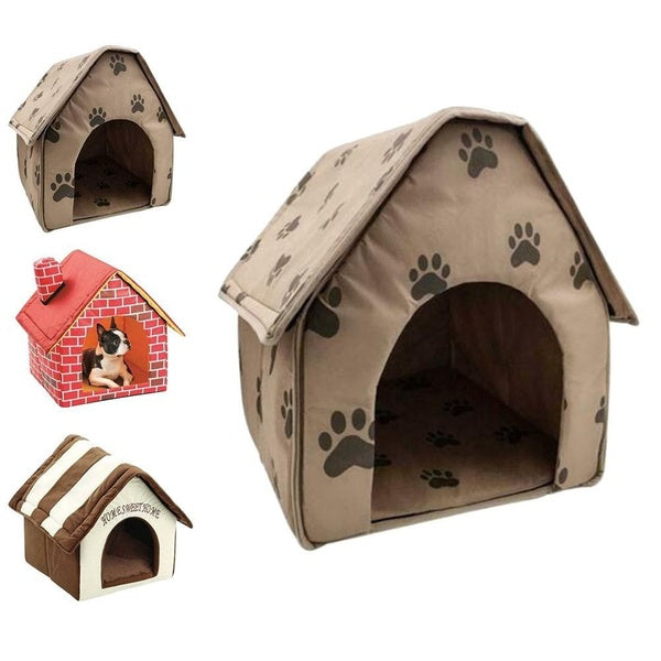 Removable Dog Beds Double Pet House Dog Room Cat Beds Portable Dog Cushion Puppy Bed Indoor Kennel Small Pet Home Dog House