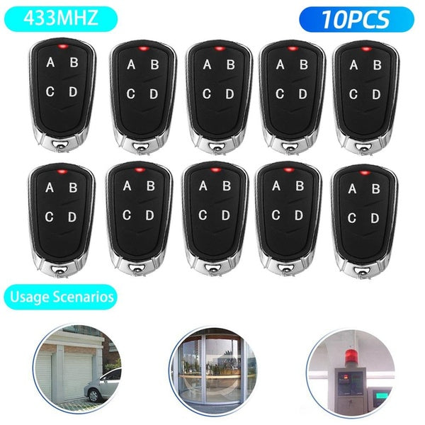 433MHz remote control garage door remote control fixed code and rolling code remote control for garage door desk lamp home appliances 10PCS