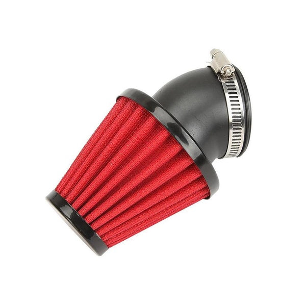 Nettoyeur d'admission de filtre à Air de Moto 35mm universel rouge 45 degrés courbure café Racer Minibike Moto ATV Dirt Bike Scooter