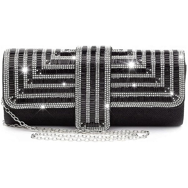Women Rhinestone Clutch Bag Evening Handbag Sparkling Glitter Shoulder Purse for Party Wedding