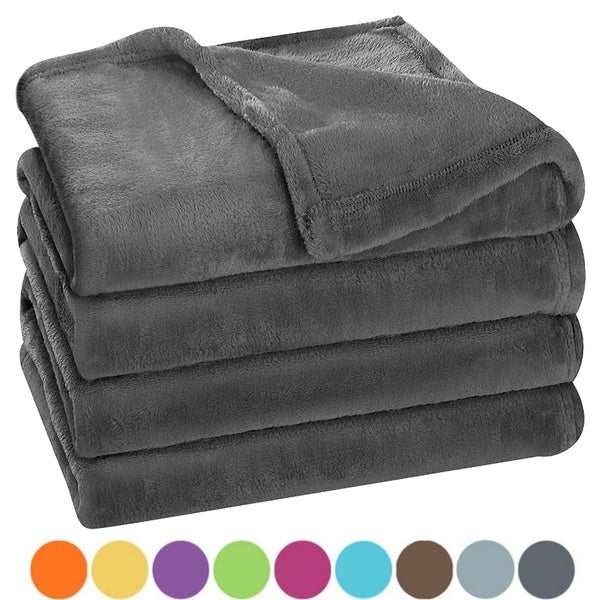 Solid Fleece Throw Blanket,Blanket Flannel Plush Fuzzy Bed Blankets Lightweight Couch Blanket,Suitable for Bed or Couch