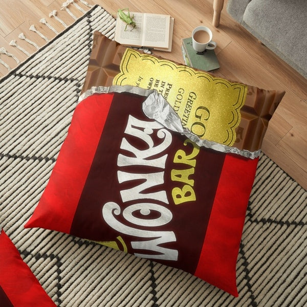 Willy Wonka Golden Ticket 45 Printed Pillowcase Sofa Car Soft Cushion Cover Case Home Decor Accessories
