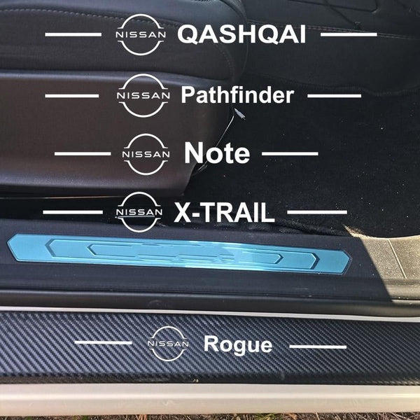 Car Door Sill Threshold Tail Trunk Guard Protective Sticker Decal For Nissan Note Pathfinder Qashqai Rogue X-trail Xtrail