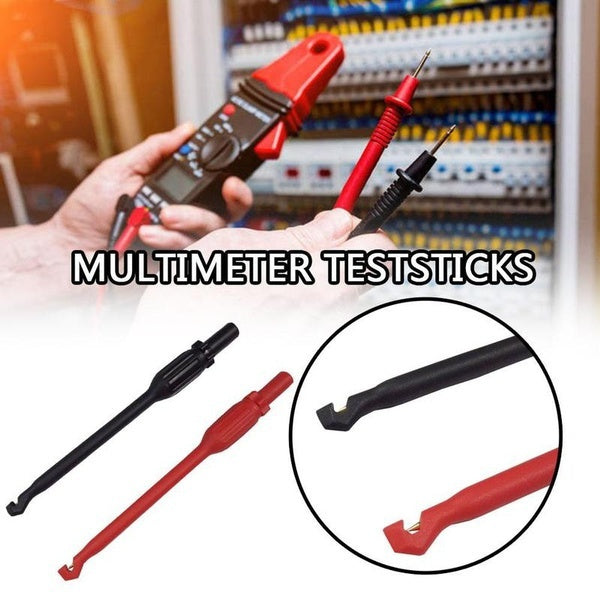 2PC 4mm Automotive Multimeter Test Lead Kit Power Probe Wire-Piercing Clip Tools