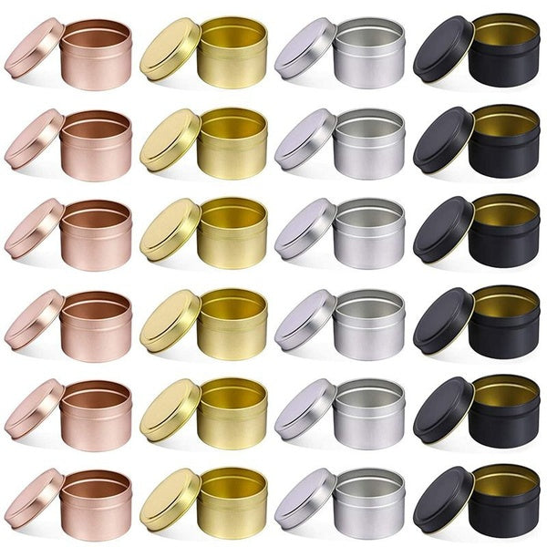 6-24PCS Candle Jars Metal Tin Cans DIY Candle Empty Tins for Candle Making Storage