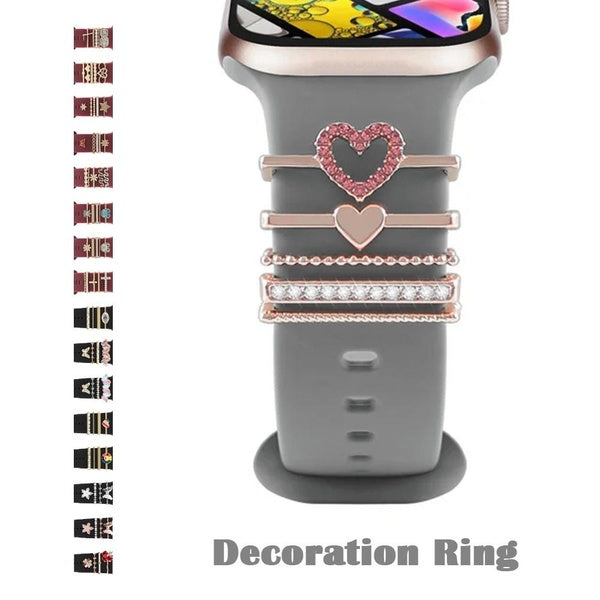 Metal Decoration Ring for Strap for Apple Watch Band for Huawei Watch Strap for Samsung Watchband Decorative Charms Jewelry Diamond for IWatch for 20