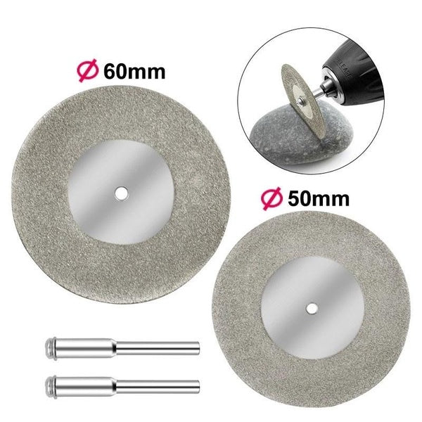 5pcs 22mm 50mm 60mm Mini Diamond Coated Cutting Wheels Saw Blades Disc + 1pcs Mandrel For Power Rotary Tool