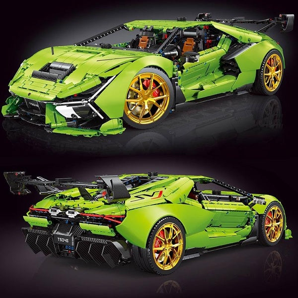 New 1:6 6628pcs Green Super Racing Sport Car Model Building Block Brick Educational Assembly Toy Children Boy Gift