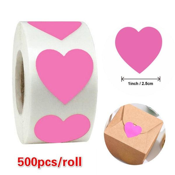 Colorful Heart Shape Scrapbooking Stickers Sealing Labels for Envelope Baking Gift Package Decor Diy Accessories
