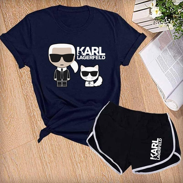 Costume deux pièces de yoga à manches courtes pour femmes, T-shirt en pur coton + short à séchage rapide, nouvelle collection été