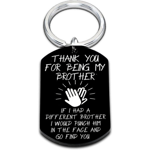 Porte-clés cadeaux pour frère pour grand petit frère beaux-frères de la part de la saur cadeau de Noël amusant pour homme BFF meilleur ami anniversai