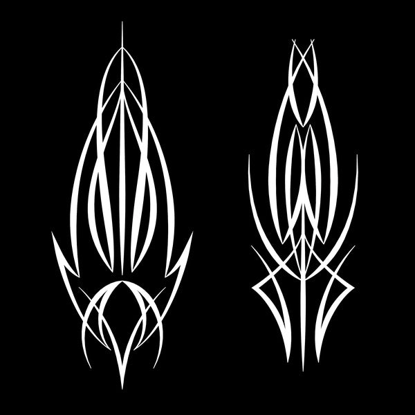 2PCS Set 8.6'' 22cm Pinstriping Vehicle Graphics（No Background ) Reflective Motorcycle and Car Bike Stickers Laser Colorful Vinyl Decal Sticker Car B