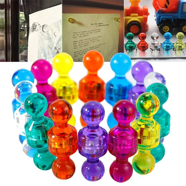 10-20-50 Pcs Fridge Magnets Push Pins Assorted Color Pin for Home School Office Refrigerator