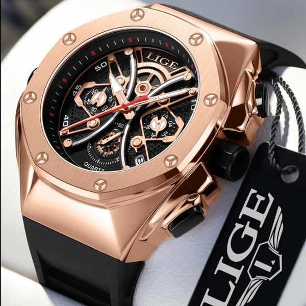 2023 LIGE mode chaude hommes montres haut de gamme de luxe grande montre-bracelet Quartz horloge lumineuse montre hommes étanche Relogio Masculino Re