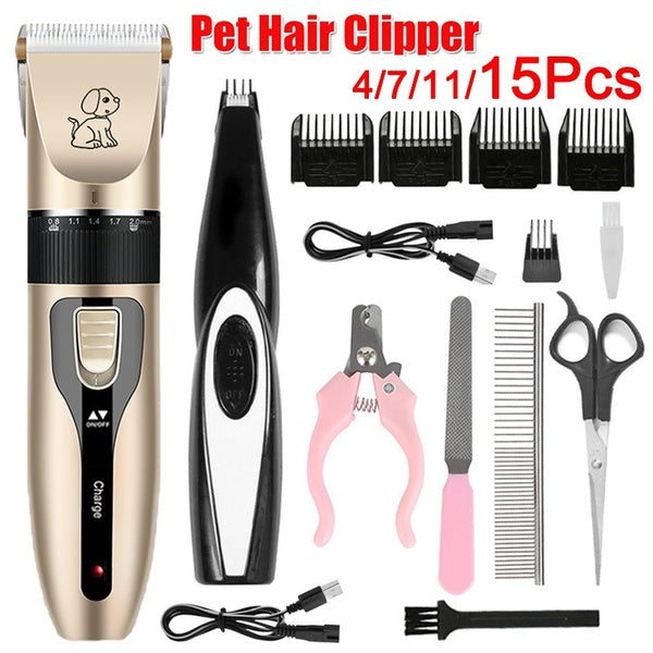 Electrical Pet Clipper Professional Grooming Kit Rechargeable Pet Cat Dog Hair Trimmer Shaver Set Animals Hair Cutting Machine
