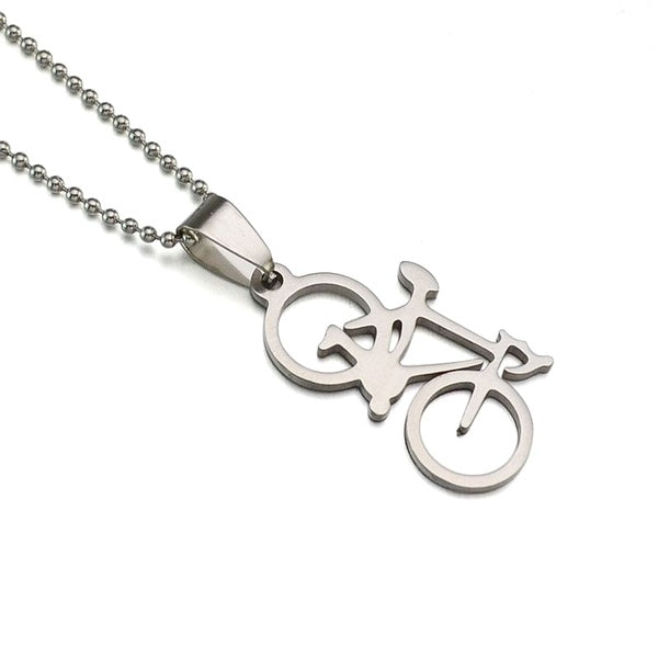 Enfants Femmes Ton Argent Sport Vélo Vélo Pendentif Charme Collier SS Chaîne 60cm Long