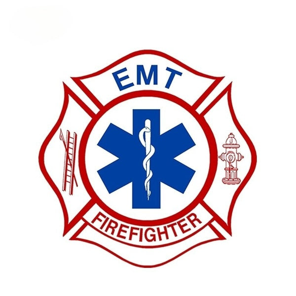 New 12cm x 12cm Firefigher Waterproof Decal Firefighter EMT Vinyl Sticker Motor Car Accessories Auto Bumper Sticker