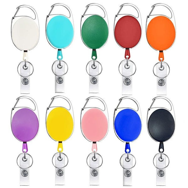 1 pc Rétractable Pull Badge Bobine En Plastique Id Longe Nom Tag Carte Porte-Badge Bobines Recul Ceinture Porte-clés Chaîne Clips 10 Couleurs