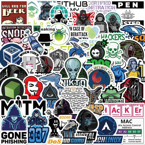 10-50pcs Hacker Programming Stickers Programmer DIY Waterproof Laptop Phone Skateboard Fridge Guitar Luggage Car Kids Sticker Decals Toy