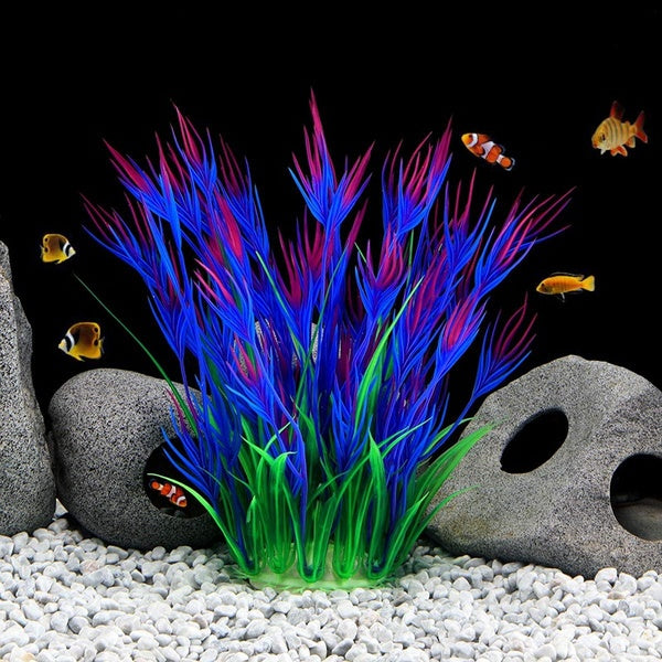 Plantes en plastique pour aquarium Décorations de réservoir de poissons Betta en plastique souple 20,3 cm de haut