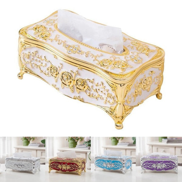 European Retro Tissue Box Napkin Holder Paper Case Cover for Home Living Room Kitchen Dining Table Decor