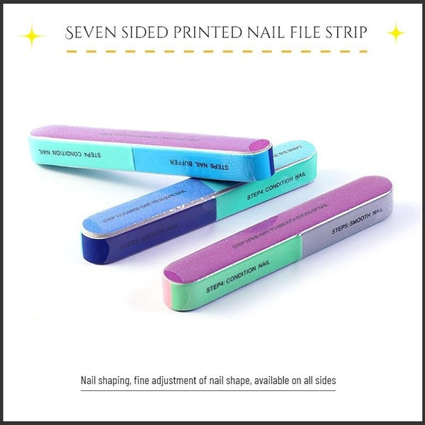 Creative print double-sided nail file strip EVA file nail art tool multi-faceted manicure polishing strip, manicure trimming, polishing nails easy an